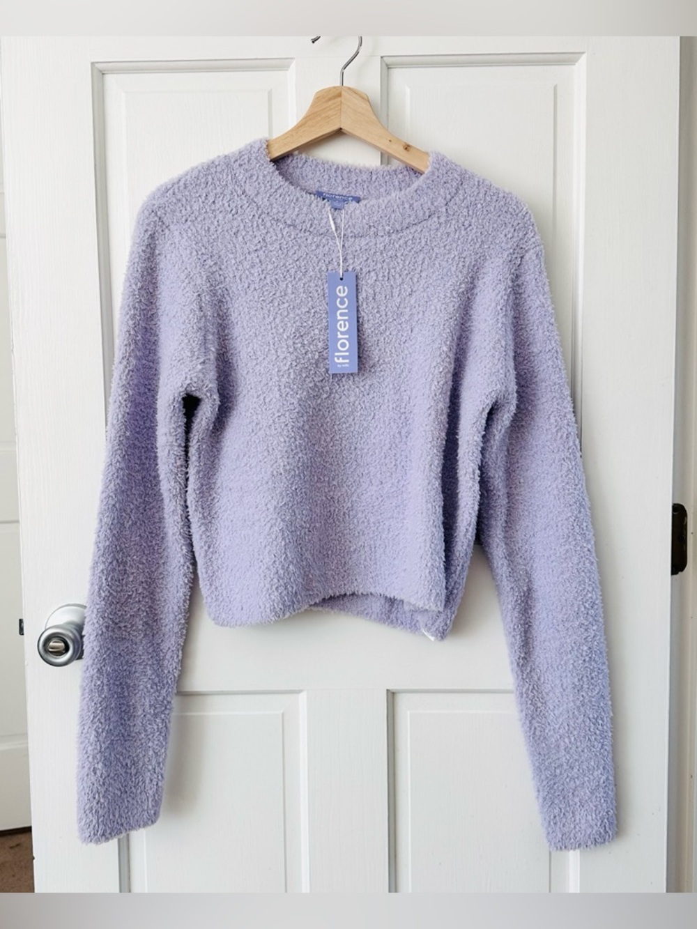 NEW! Florence by Mills Cozy Lavender Plush Pullover Sweater Eyelash Crewneck S - Picture 3 of 10